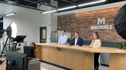 Pierre Paré, CEO of Machinex, center, is flanked by his children, Jean-Michel, left, and Anne-Marie Paré. Both recently joined the company, and they served as the masters of ceremony for the company's virtual open house.
