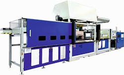 A new option allows Geiss' T10 thermoformer to incorporate UV curing. A new option allows Geiss' T10 thermoformer to incorporate UV curing.