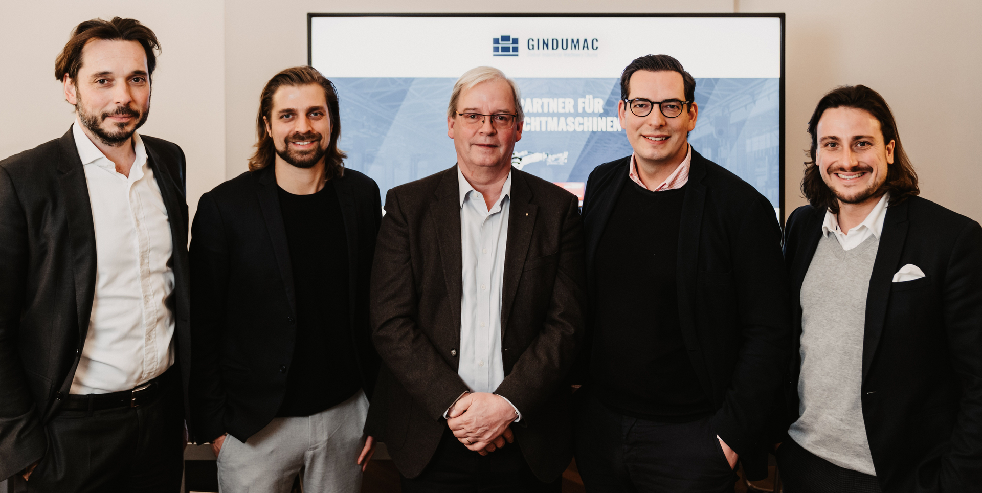 The new advisory board and founders of the Gindumac Group, from left: Alexander Eisler, Janek Andre, Hans Ulrich Golz, Dominik Benner and Benedikt Ruf.
