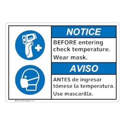 Signage helps remind workers of safe practices. Signage helps remind workers of safe practices.