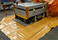 The P20 mold being wrapped in MilCorr VpCI Shrink Film The P20 mold being wrapped in MilCorr VpCI Shrink Film