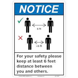 Signage helps remind workers of safe practices.