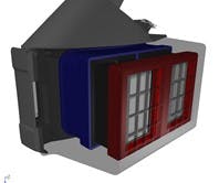 This image created from a CT scan shows a powered air-purifying respirators device, as rendered in VGSTUDIO MAX 3.4. This image created from a CT scan shows a powered air-purifying respirators device, as rendered in VGSTUDIO MAX 3.4.