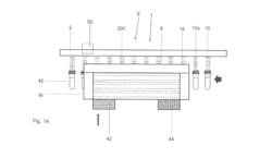 Schematic of an apparatus for heating plastic preforms. Schematic of an apparatus for heating plastic preforms.