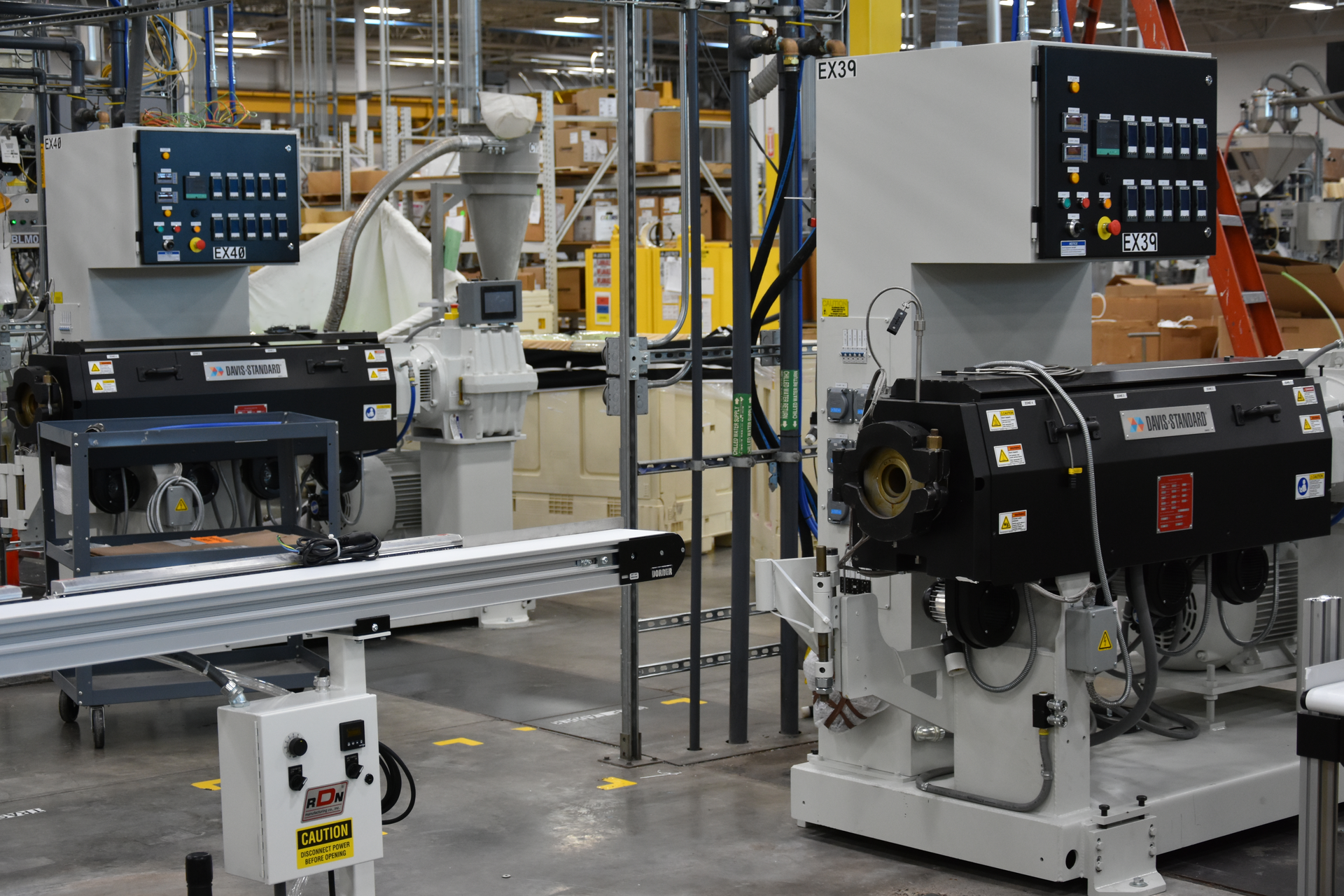 New Davis-Standard extruders are installed in Teel Plastics&rsquo; manufacturing facility.