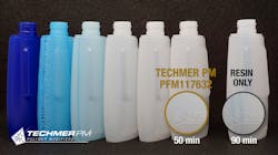 Techmer PM's new purging agent is designed for extrusion blow molding equipment. Techmer PM's new purging agent is designed for extrusion blow molding equipment.