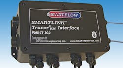 The Smartlink TracerVM Interface can collect data from as many as eight flow meters at once, providing remote access to mold temperature and flow data for multiple injection molding machines. The Smartlink TracerVM Interface can collect data from as many as eight flow meters at once, providing remote access to mold temperature and flow data for multiple injection molding machines.