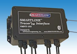 The Smartlink TracerVM Interface can collect data from as many as eight flow meters at once, providing remote access to mold temperature and flow data for multiple injection molding machines. The Smartlink TracerVM Interface can collect data from as many as eight flow meters at once, providing remote access to mold temperature and flow data for multiple injection molding machines.