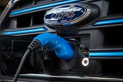 The 2022 Ford E-Transit is an all-electric van. The 2022 Ford E-Transit is an all-electric van.