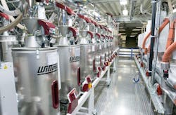 Wittmann Battenfeld's central drying system includes Silmax hoppers and FeedMax loaders. Wittmann Battenfeld's central drying system includes Silmax hoppers and FeedMax loaders.