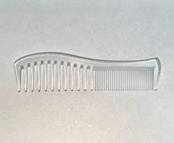 Bennett Plastics uses 3-D stereolithography, or SLA, printers to help its customers optimize their products, like this comb. Bennett Plastics uses 3-D stereolithography, or SLA, printers to help its customers optimize their products, like this comb.