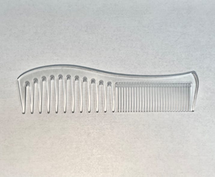 Bennett Plastics uses 3-D stereolithography, or SLA, printers to help its customers optimize their products, like this comb.