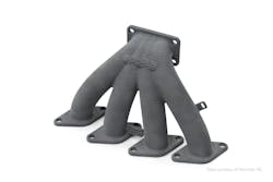 3-D printers can produce parts that would not be possible to mold, such as this HP printer-produced air duct used in automotive appliance and industrial air manifolds. 3-D printers can produce parts that would not be possible to mold, such as this HP printer-produced air duct used in automotive appliance and industrial air manifolds.