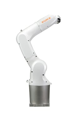 Kuka's KR 4 Agilus offers a 38 percent larger work envelope than its predecessor, the KR 3, and a maximum payload of 8.8 pounds. Kuka's KR 4 Agilus offers a 38 percent larger work envelope than its predecessor, the KR 3, and a maximum payload of 8.8 pounds.