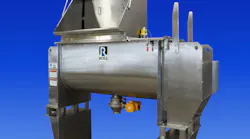 The Model 42N-18SS ribbon blender from Charles Ross & Son uses safety limit switches to prevent operation of the agitator if any access ports are open or if the grating is removed.