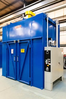 This walk-in industrial oven from Wisconsin Oven improves on an earlier design to offer uniform heat distribution optimized for sintering plastics applications. This walk-in industrial oven from Wisconsin Oven improves on an earlier design to offer uniform heat distribution optimized for sintering plastics applications.