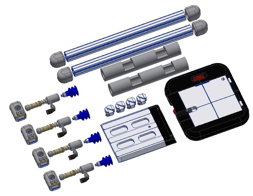 AGS' end-of-arm-tooling kit for cobots offers users a variety of parts to customize its configuration to meet a wide variety of needs.