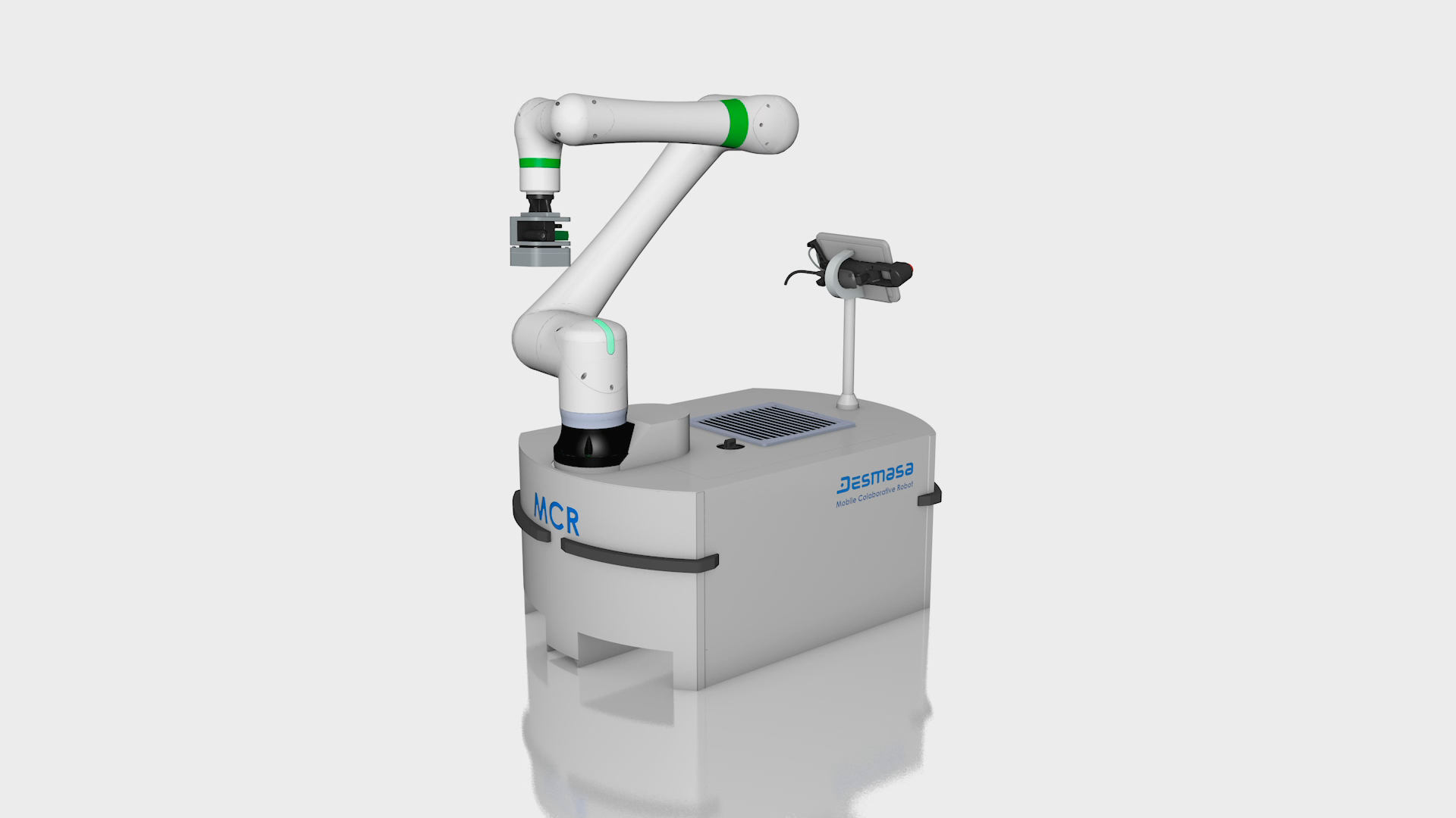 Desmasa's MCR mobile collaborative robots are easily moved from location to location and feature the Fanuc CRX-10iA and CRX-10iA/L cobot arms.