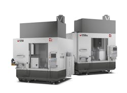 The Haas UMC-1250 brings five-axis functionality to bear on larger workpieces. The Haas UMC-1250 brings five-axis functionality to bear on larger workpieces.