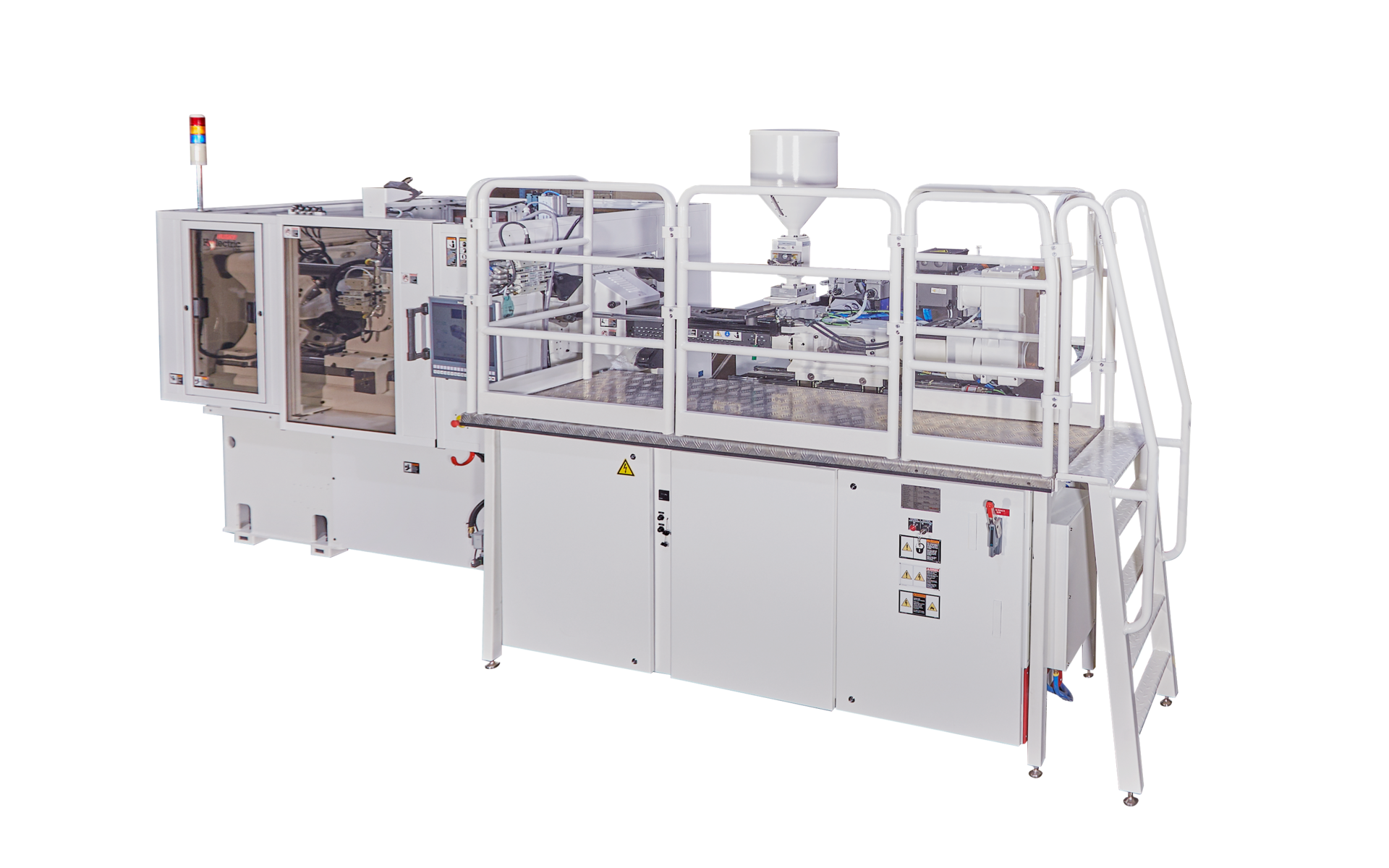 This integrated injection molding machine is similar to one Husky plans to introduce later this year for the production of blood collection tubes.
