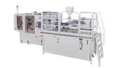 This integrated injection molding machine is similar to one Husky plans to introduce later this year for the production of blood collection tubes.