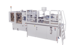This integrated injection molding machine is similar to one Husky plans to introduce later this year for the production of blood collection tubes.