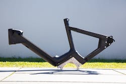 Hollow, injection molded thermoplastic-composite bike frames have several advantages: They're lightweight, easy to manufacture quickly and recyclable. Hollow, injection molded thermoplastic-composite bike frames have several advantages: They're lightweight, easy to manufacture quickly and recyclable.