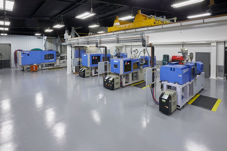 Evco Plastics employs more than 1,600 people and runs 235 machines with clamping forces from 35 tons to 3,500 tons at 10 facilities in the U.S., Mexico and China.