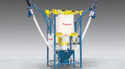 This Flexicon bulk bag discharger has dual screw conveyors that can feed two downstream processes.