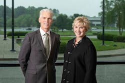 Kimberly Ryan, right, will succeed Joe Raver, left, as CEO of Hillenbrand Inc. when he retires on Jan. 1, 2022.