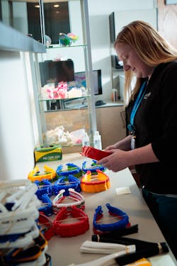 Geisinger printed headbands to make face shields during the pandemic. Geisinger printed headbands to make face shields during the pandemic.