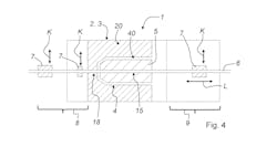 A wire is passed through the mold core and through bore holes in the joined outer mold halves; the wire is fixed in position by clamping jaws. A wire is passed through the mold core and through bore holes in the joined outer mold halves; the wire is fixed in position by clamping jaws.