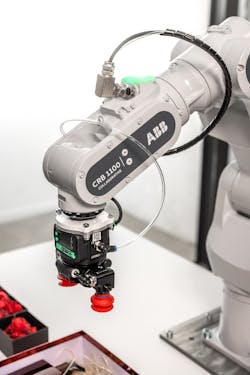 ABB&rsquo;s new Swifti CRB 1100 cobot can operate at speeds of up to 16.4 feet per second with a payload of up to 8.8 pounds. It offers what the company calls &ldquo;best-in-class&rdquo; accuracy and position repeatability of 10 microns.