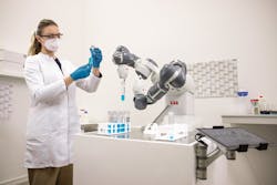 ABB's new cobots are engineered to help businesses automate processes to help workers with tasks such as material handling, machine tending, component assembly and packaging in manufacturing facilities and warehouses. ABB's new cobots are engineered to help businesses automate processes to help workers with tasks such as material handling, machine tending, component assembly and packaging in manufacturing facilities and warehouses.