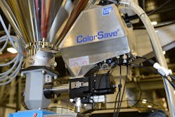 Ampacet LIAD ColorSave 1000 gravimetric feeders enable Elevate to feed color masterbatch across a number of molding machines producing a wide range of parts, with accuracy within 0.1 gram.