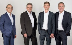 ISRA Vision CEO and founder Enis Ersü, left, announced his retirement. As part of his succession planning, a new management team, from right, Hans Jürgen Christ, Tomas Lundin and Johannes Giet, will lead the newly formed Machine Vision Solutions division. ISRA Vision CEO and founder Enis Ersü, left, announced his retirement. As part of his succession planning, a new management team, from right, Hans Jürgen Christ, Tomas Lundin and Johannes Giet, will lead the newly formed Machine Vision Solutions division.