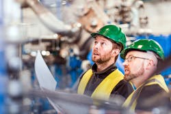 Plastics manufacturers should provide OSHA inspectors with any necessary personal protective equipment, such as masks and hard hats.