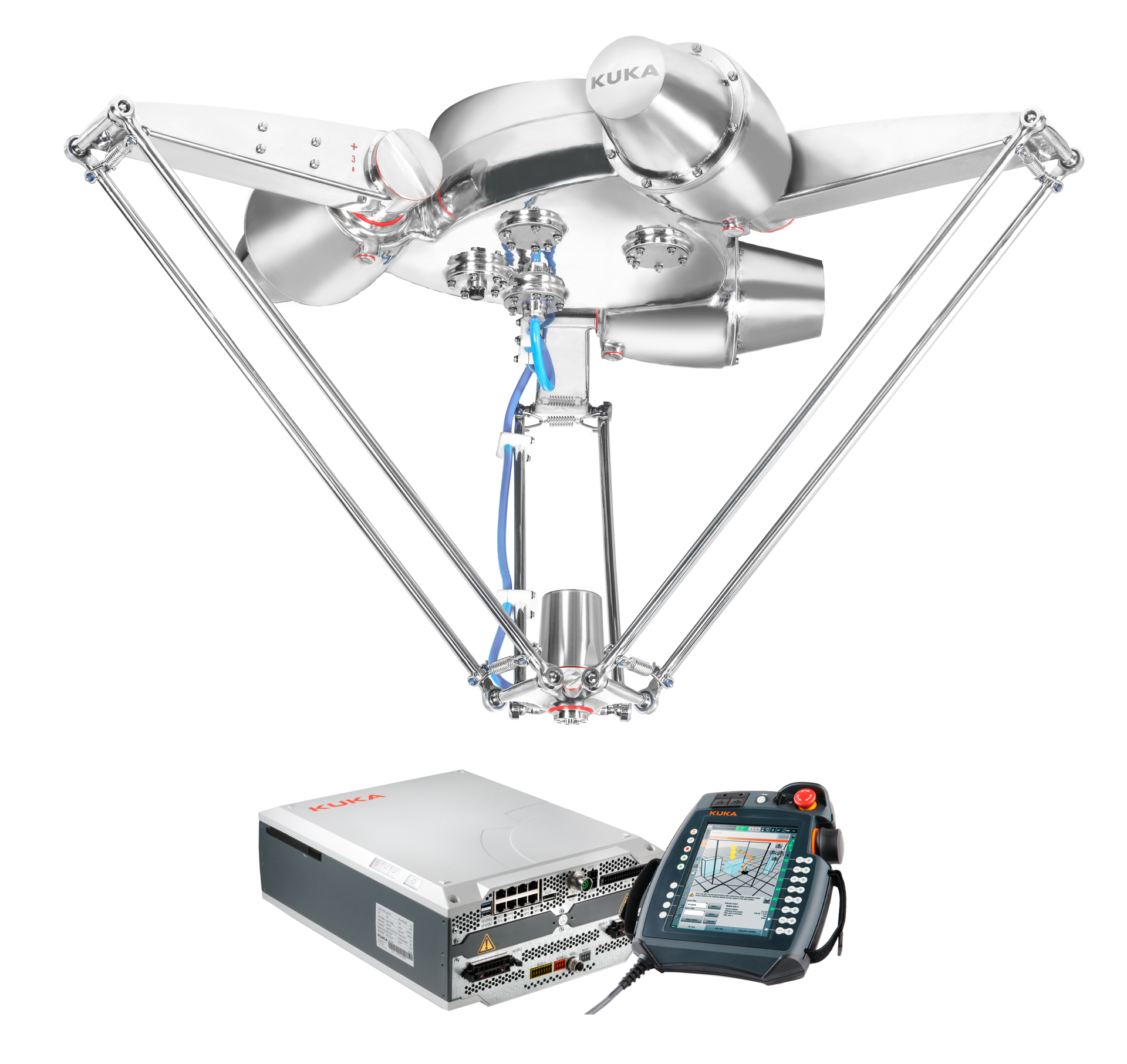 Kuka's KR 3 Delta D1200 HM comes with the KR C5 micro controller, which takes up less space and consumes less power than other controllers.