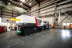 Milacron's Q-Series 610 for making buckets has a fast clamp, a higher-torque extruder appropriate for handling low-melt HDPE, quicker ejector speeds and an extended L:D ratio. Compared to other machines in the Q-Series, it also has specialized water and connections, and it has been designed to allow parts to fall out below it. Milacron's Q-Series 610 for making buckets has a fast clamp, a higher-torque extruder appropriate for handling low-melt HDPE, quicker ejector speeds and an extended L:D ratio. Compared to other machines in the Q-Series, it also has specialized water and connections, and it has been designed to allow parts to fall out below it.