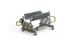 The uCAMS die-splitting cart can handle die widths ranging from 3.3 feet to 6.6 feet. The uCAMS die-splitting cart can handle die widths ranging from 3.3 feet to 6.6 feet.