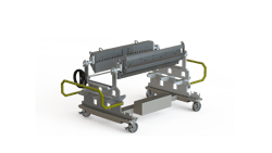 The uCAMS die-splitting cart can handle die widths ranging from 3.3 feet to 6.6 feet.