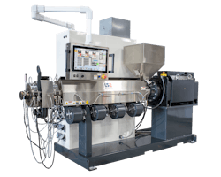 US Extruders debuted two new extruders suitable for pipe, profile and tubing applications, including this direct-drive, 2.5-inch model with a 24:1 L:D ratio.. US Extruders debuted two new extruders suitable for pipe, profile and tubing applications, including this direct-drive, 2.5-inch model with a 24:1 L:D ratio..