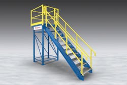 Flexicon's anti-slip access platforms can be configured to provide secure footing for employees to safely access large machinery. Flexicon's anti-slip access platforms can be configured to provide secure footing for employees to safely access large machinery.