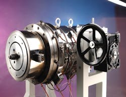 The monolayer and multilayer pipe extrusion dies in Conair's new PipeMaster line are optimized for different material types and for pipe diameters of 2.5, 4.3, 6.2, 9.8, 15.7 and 24.9 inches, with output rates ranging from 550 to 3,520 pounds per hour. The monolayer and multilayer pipe extrusion dies in Conair's new PipeMaster line are optimized for different material types and for pipe diameters of 2.5, 4.3, 6.2, 9.8, 15.7 and 24.9 inches, with output rates ranging from 550 to 3,520 pounds per hour.