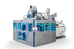 The Uniloy UCS.E all-electric continuous extrusion shuttle blow molding machine The Uniloy UCS.E all-electric continuous extrusion shuttle blow molding machine