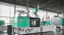 The Allrounder More has been built for the production of multi-colored or multi-component parts, such as rigid plastic toothbrushes with rubbery grips.