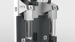 Elmet's SMARTmix TOP 7000 Pro LSR dosing system provides material utilization rates of up to 99.6 percent per drum.