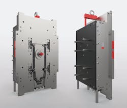 Elmet’s SMARTshot E valve-gate cold-runner system offers short cycle times and pinpoint feeding for injection molding of liquid silicone rubber (LSR). Elmet’s SMARTshot E valve-gate cold-runner system offers short cycle times and pinpoint feeding for injection molding of liquid silicone rubber (LSR).