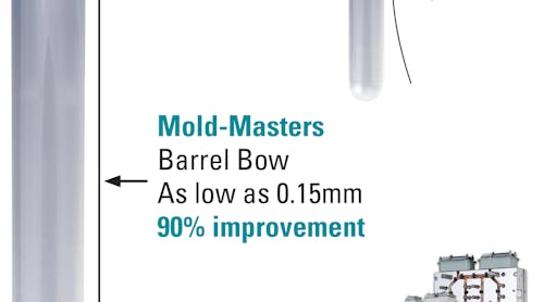 Mold-Masters&apos; new Symfill hot-runner technology produces cylindrical items that are straighter, ensuring they&apos;ll be easier to handle in downstream processes.