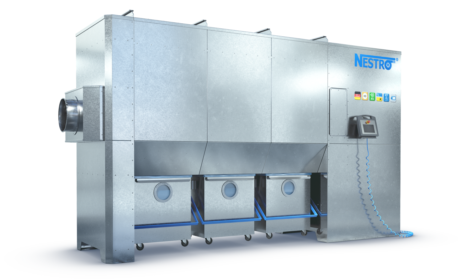 The high-efficiency NE J deduster from Nestro is designed for small to mid-sized businesses.
